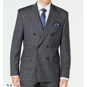 Lauren Ralph Lauren Classic Fit UltraFlex Wool Blend Gray/Purple Suit Jacket 46L